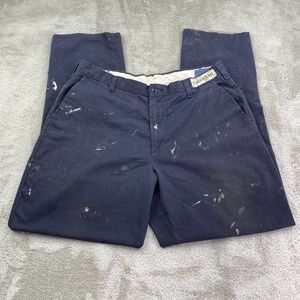 Vintage Cintas Work Pants Mens 36x32 Blue Uniform Mechanic Thrashed Distressed